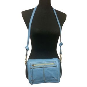 vintage | Steven baby blue leather crossbody bag